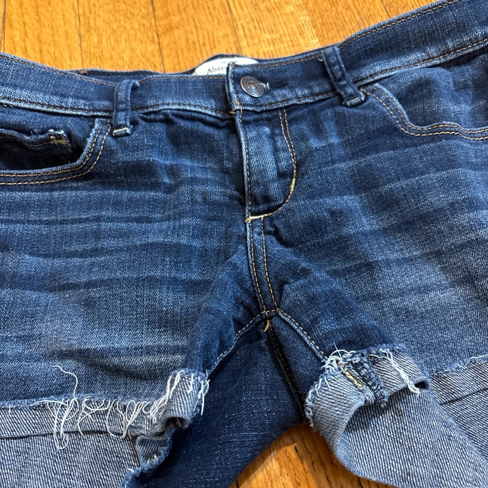Abercrombie & Fitch Dark Blue Denim Shorts - Picture 2 of 4